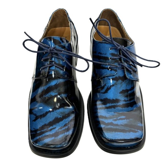 Vintage Zebra Blue Oxford Formal Zoot Suit Dress Shoe Rare OOAK NWOT main image 8